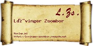 Lővinger Zsombor névjegykártya